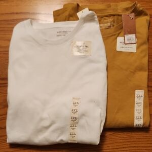 Bundle Of 2!Sonoma White And Honey Mustard Weekend Tees.  Both Long Sleeve.